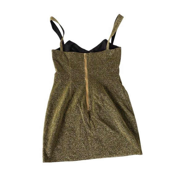 Boskemper Gold Glitter Mini Dress SZ S New Years Party Dress - Picture 2 of 11